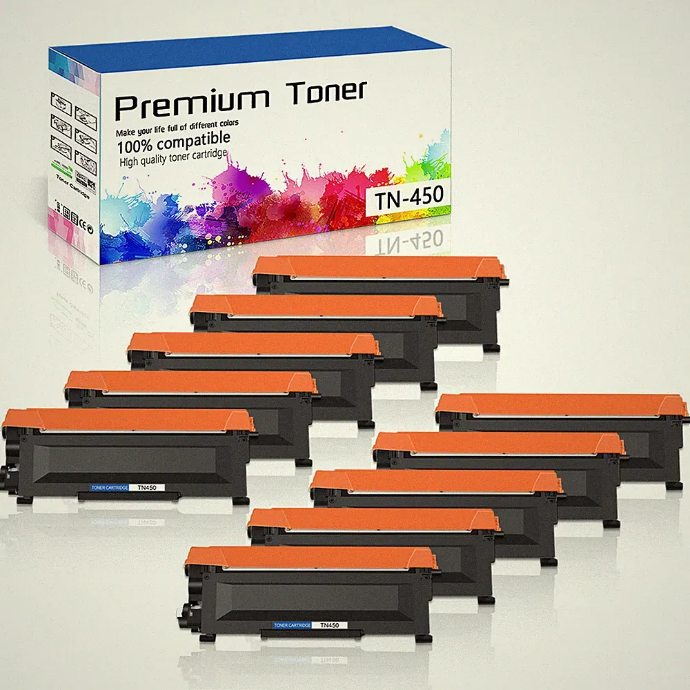 10 TN450 Toner Cartridge for Brother DCP-7055 HL-2275DW 2280DW MFC-7362N 7460DN
