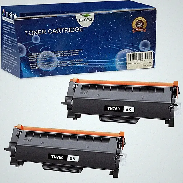 2-Pack Compatible TN760 TN730 Toner for Brother Printers,Black