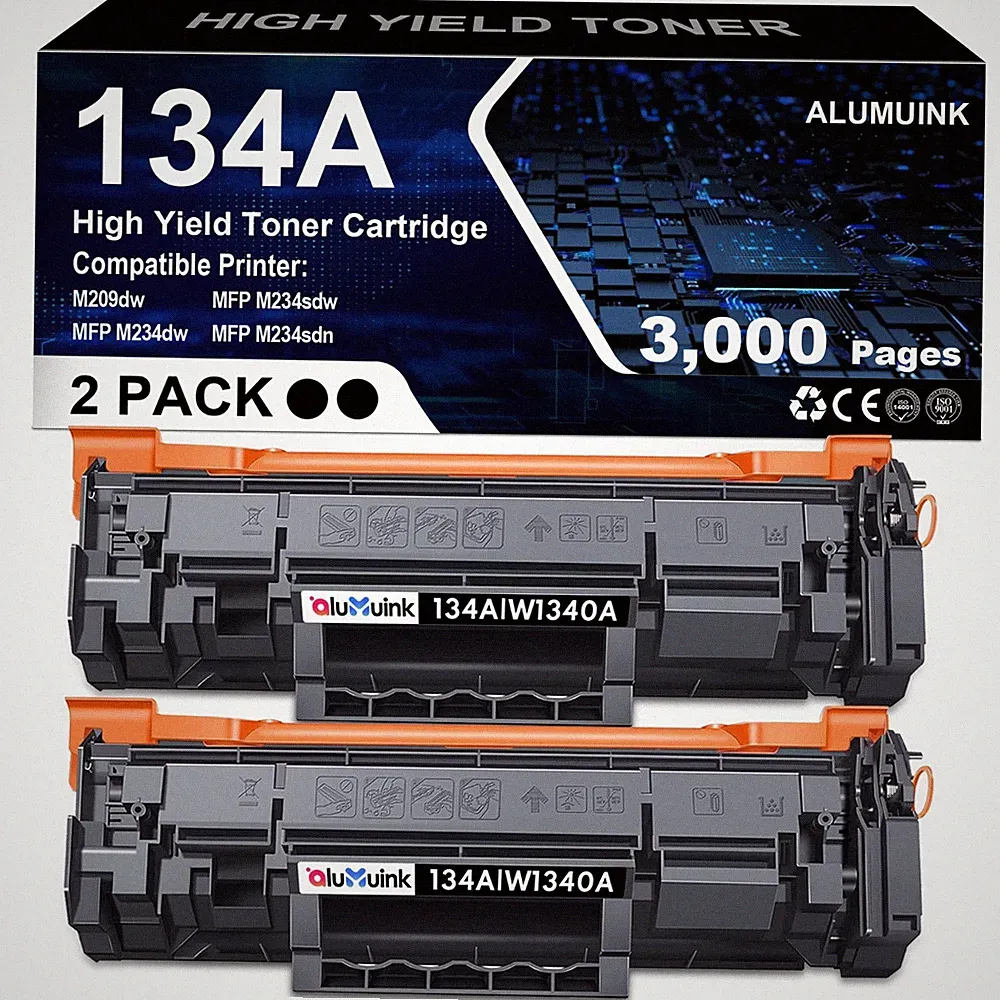 2PK Black 134A Toner for HP 134A with Chip LaserJet MFP M234sdw M234dw, M209dw