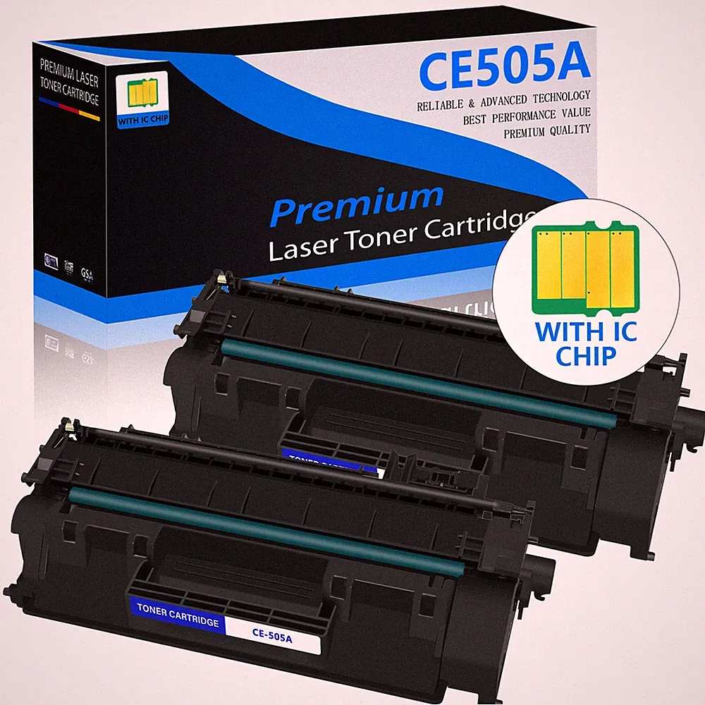 2PK Black CE505A Toner Cartridge for HP 05A LaserJet P2030 2050 2055 Printer INK