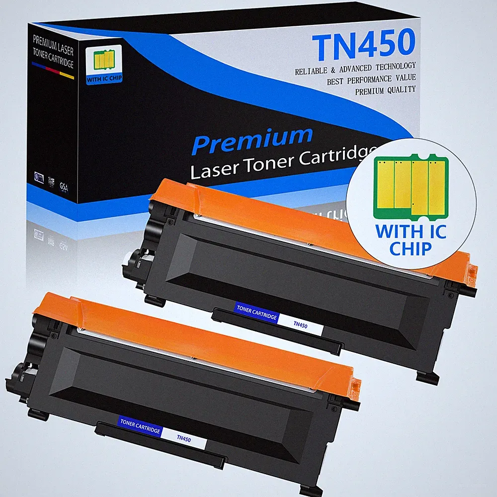 2PK TN450 Black Toner Cartridge For Brother DCP-7060D DCP-7065DN HL-2220 HL-2230