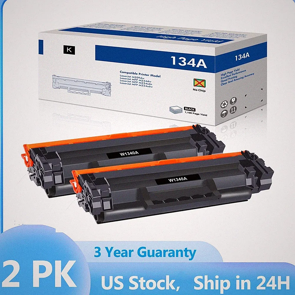 2PK W1340A Toner Cartridge For HP 134A LaserJet M209dw MFP M234sdw [No Chip]