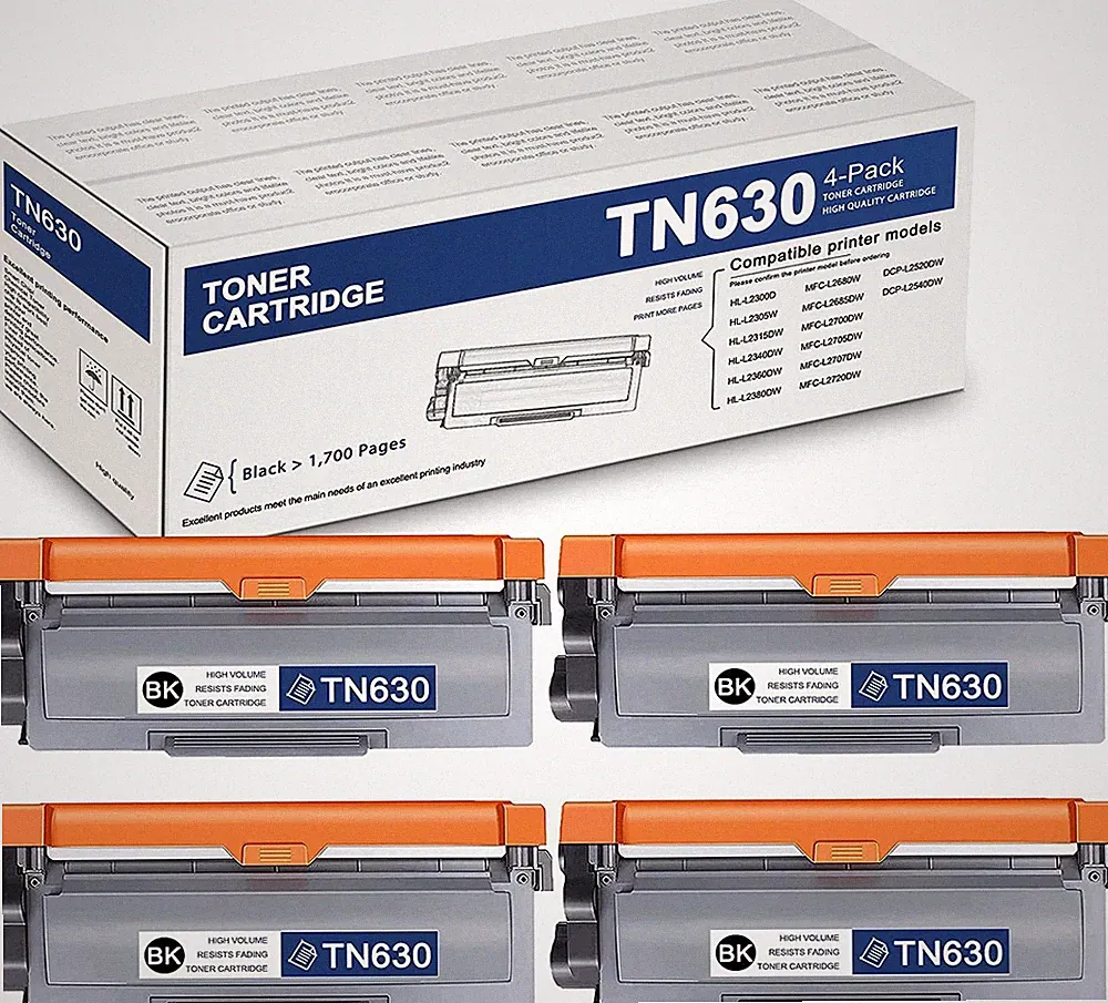 4 PACK TN660 Toner Cartridge black for Brother TN630 TN660 MFC-L2700DW HL-L2300D