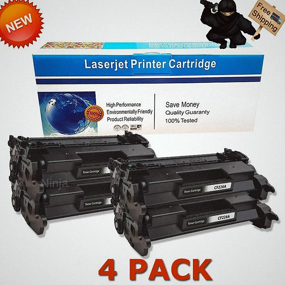 4PK for HP LaserJet Pro MFP M402n M426fdw 26A CF226A Black Laser Toner Cartridge