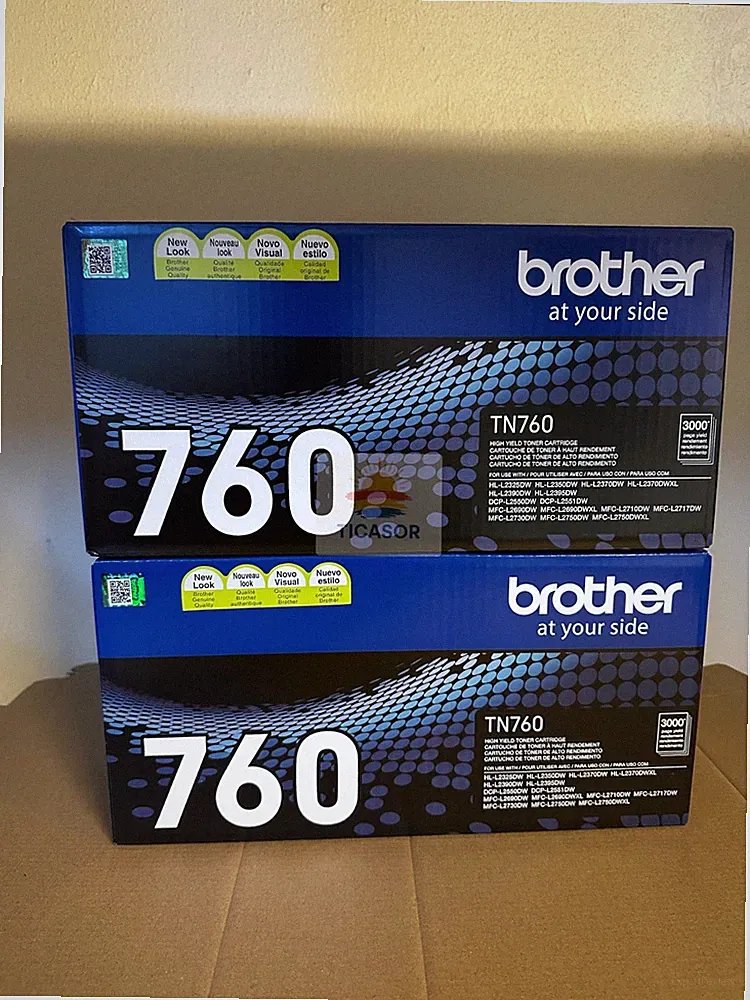 Brother TN760 Black High-Yield Toner Cartridge 2-Pack