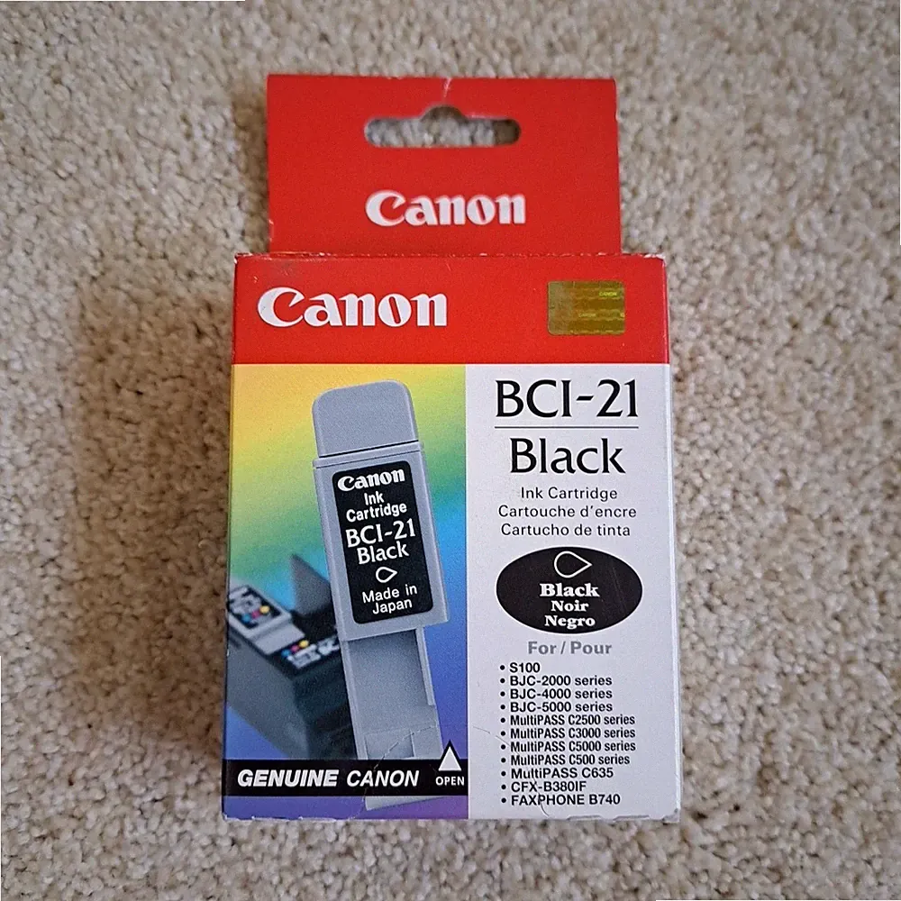 Canon BCI-21 Black Printer Ink Cartridge for S100 BJC-2000, 4000, 5000,MultiPASS