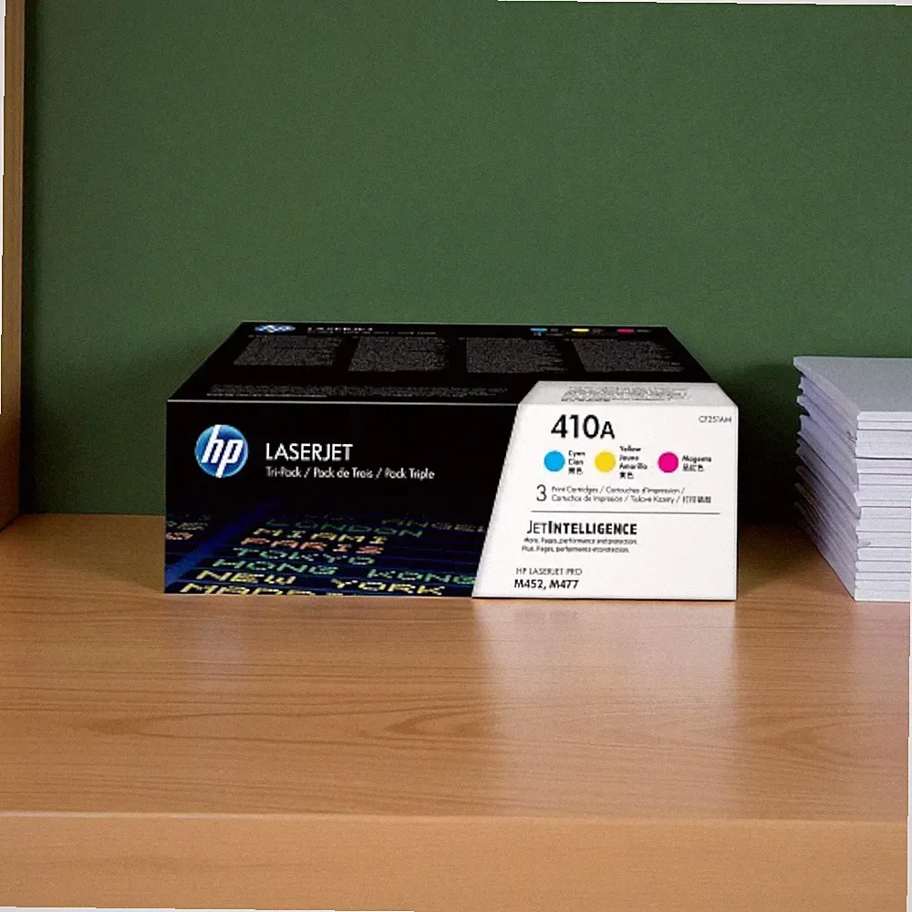 HP 410A 3-Pack Original LaserJet Toner Cartridge CF410AM