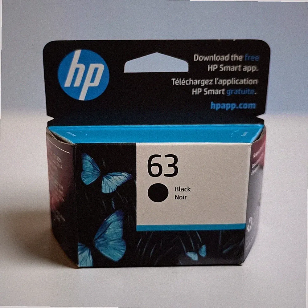 HP 63 Black Ink Cartridge, F6U62AN, 150 Page Yield Each, Exp 05/2027