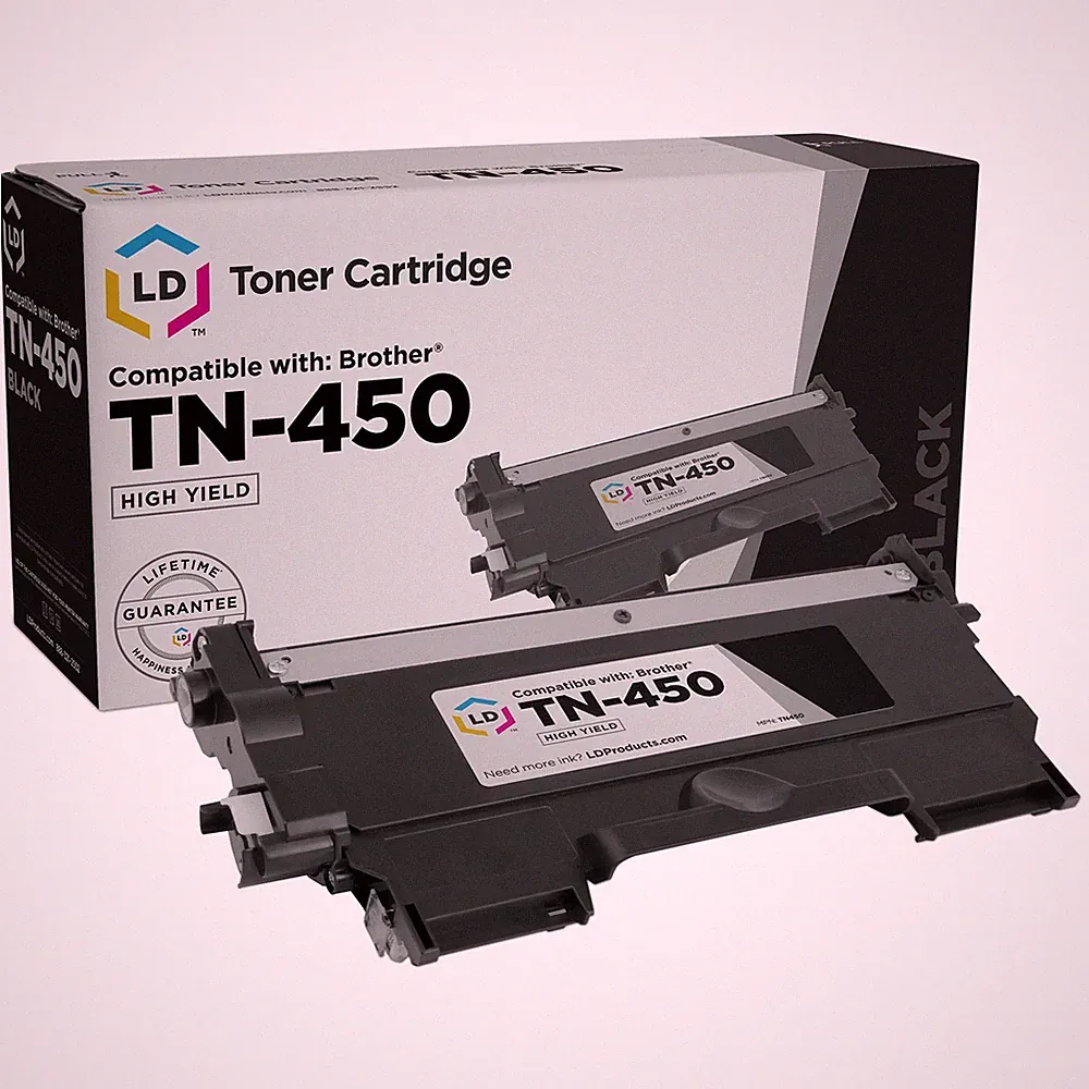 LD Compatible Toner Cartridge Replacement for Brother TN450 High Yield (Black)