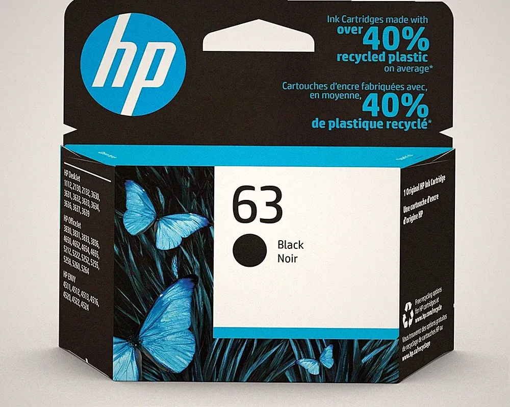 NEW - HP 63 Black Original Ink Cartridge - F6U62AN - June 2027