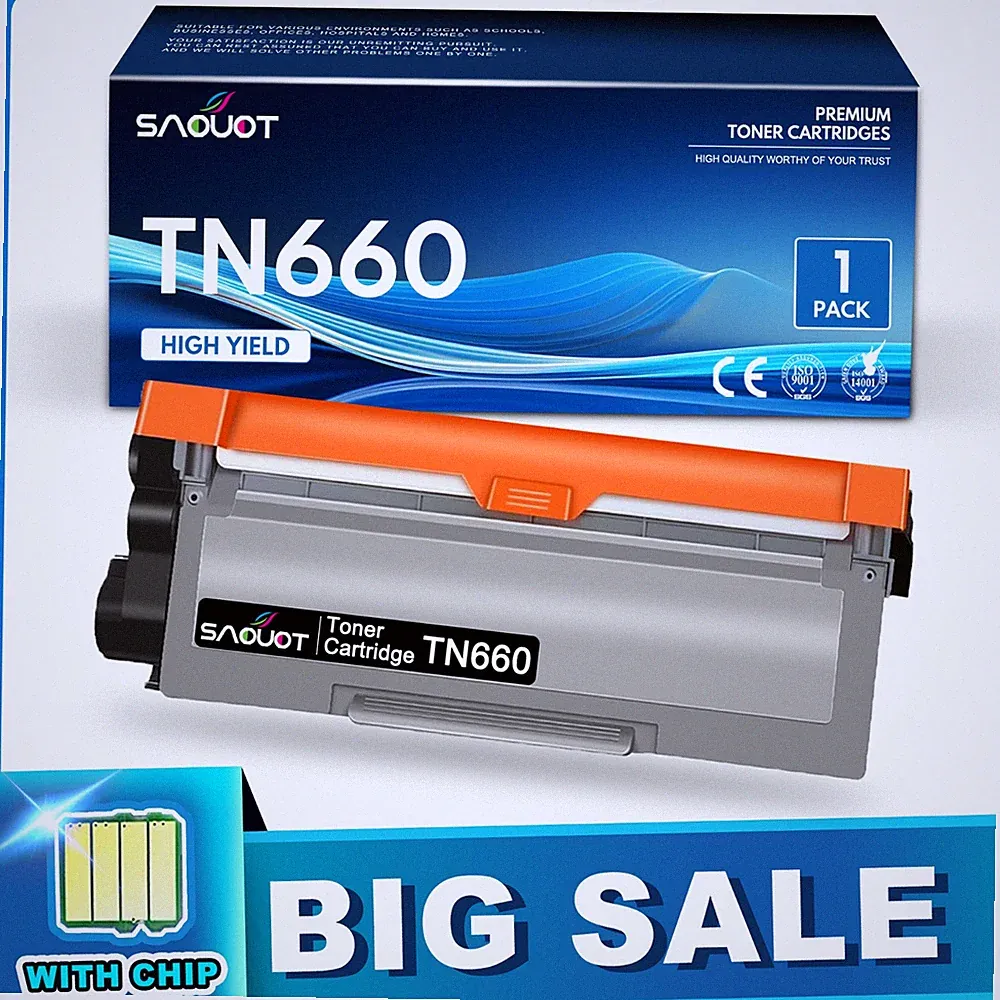 TN-660 Toner Replacement for Brother TN660 TN630 Cartridge Black MFC-L2700DW