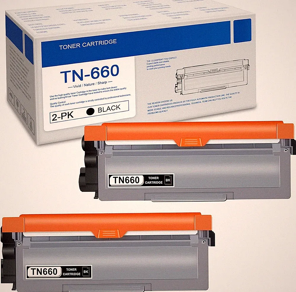 TN660 2BK High Yield Toner Cartridge Replacement for Brother DCP-L2540DW Printer