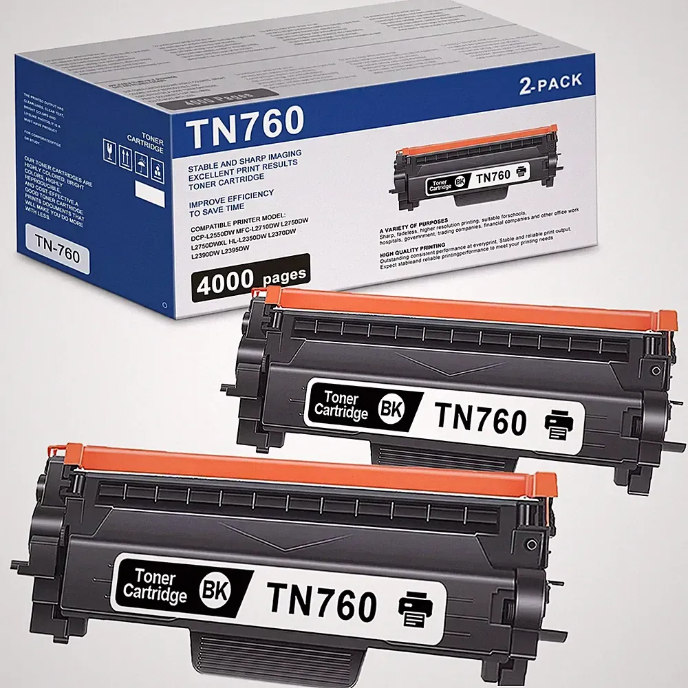 TN760 TN730 Toner Cartridge Replacement for Brother DR 730 MFC-L2710DW Black