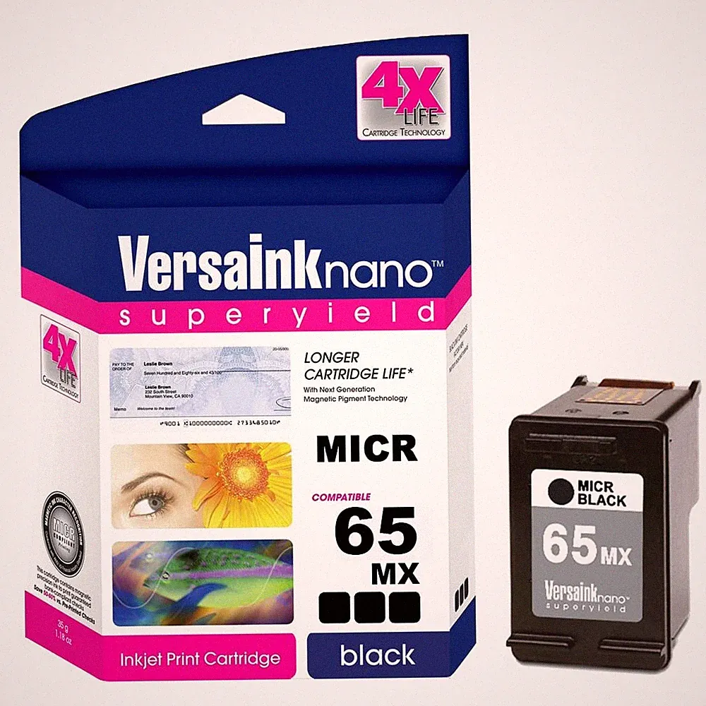 VersaInk-Nano 65 MX Black MICR Ink Cartridge for Check Printing
